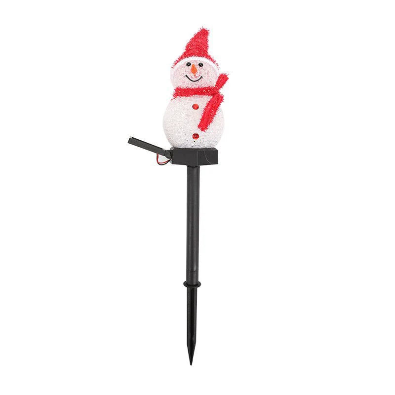 Outdoor Solar Led Snowman Garden Stake