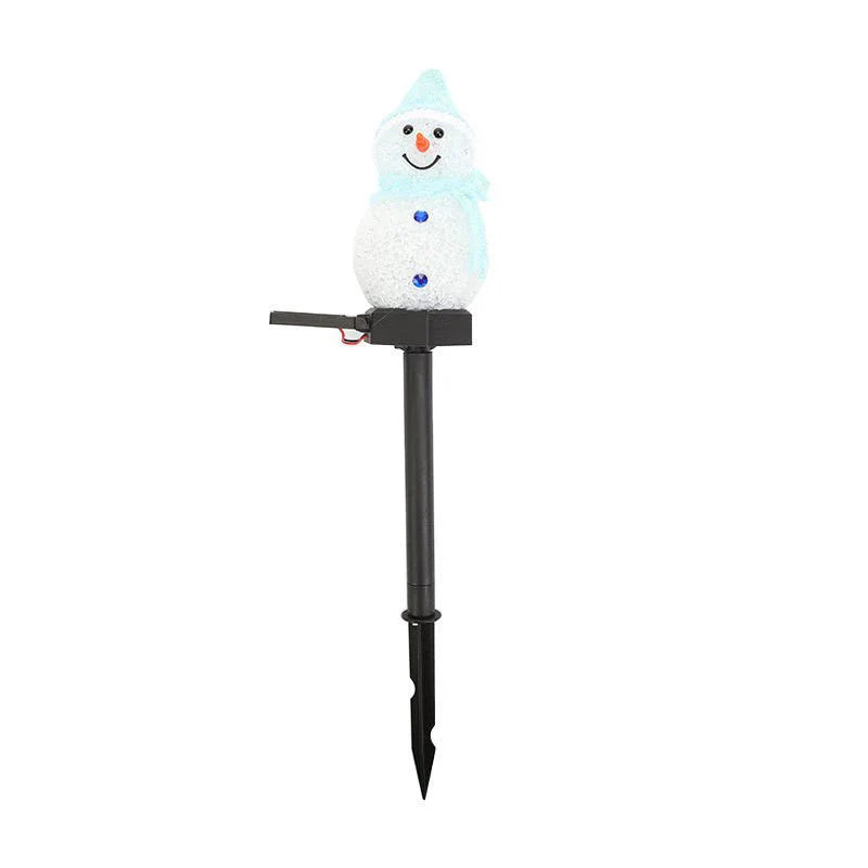 Outdoor Solar Led Snowman Garden Stake