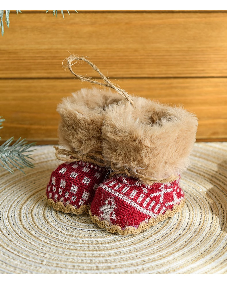 Red Cloth Christmas Small Boots Ornament