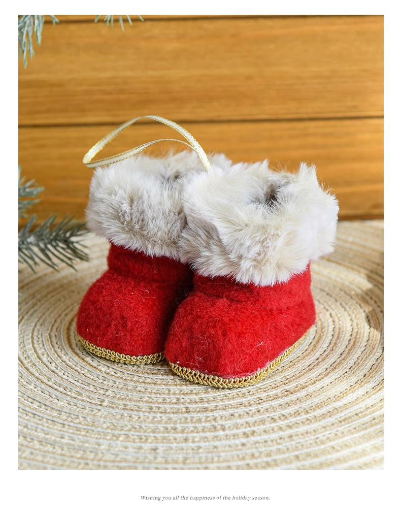 Red Cloth Christmas Small Boots Ornament