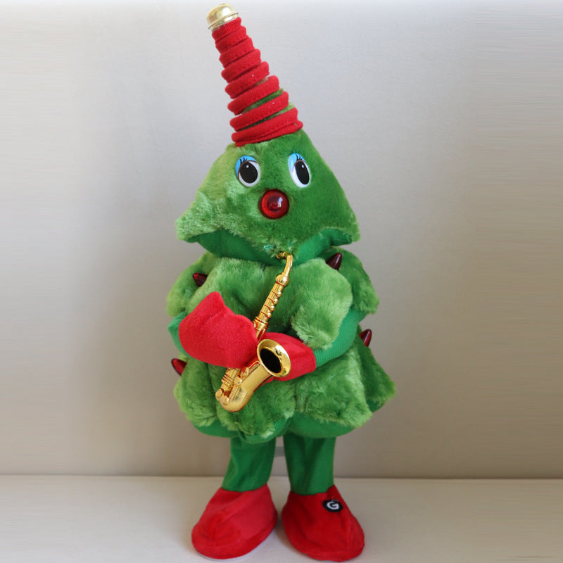 Electric Luminous Recording Christmas Tree Plush Doll