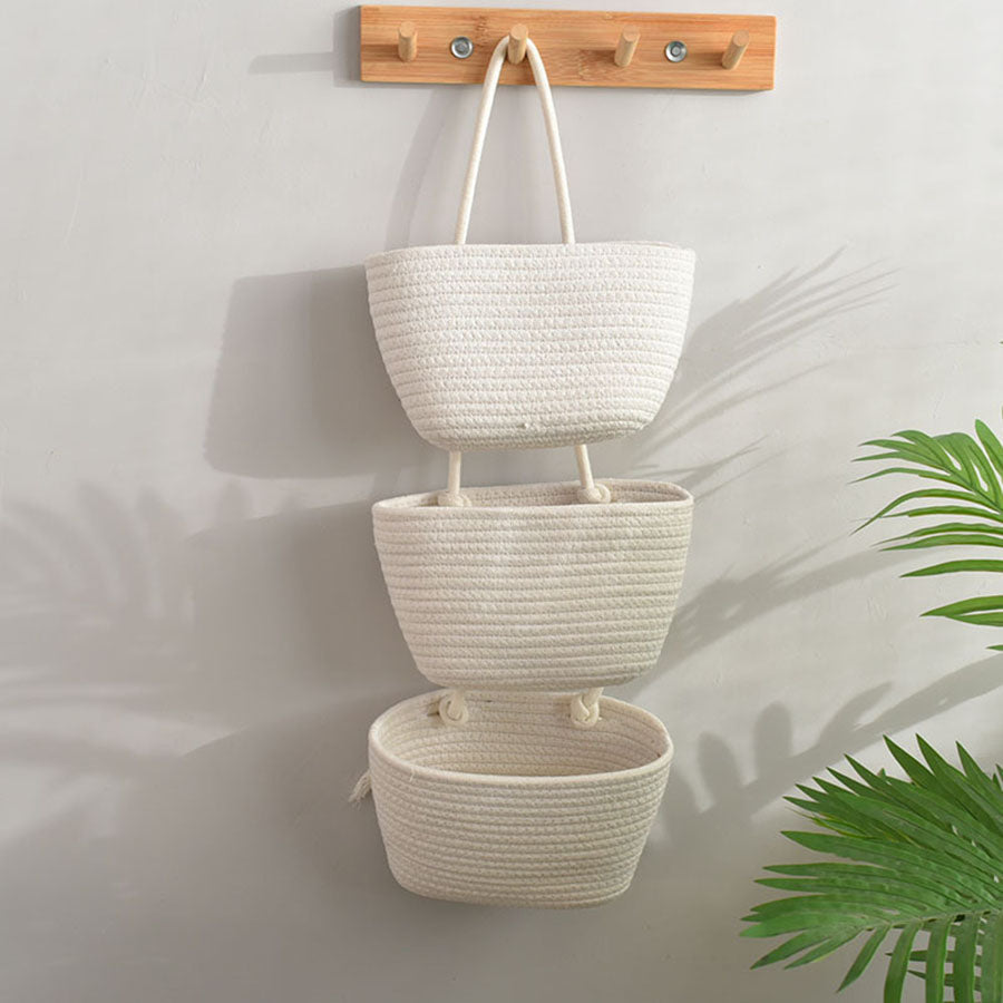 Maliben | 3-Layer Cotton Wall Storage Basket