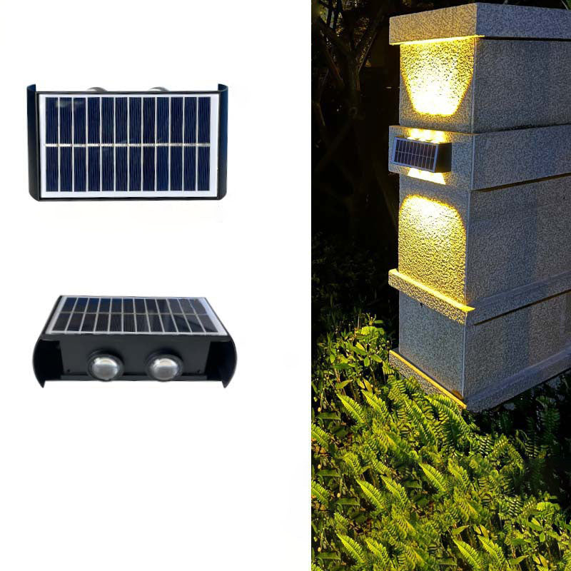 Maliben | Lumiora Modern Solar-Led Wall Lamp For Outdoors | Rectangular Design | Ip56 Waterproof | Different Sizes & Light Intensities