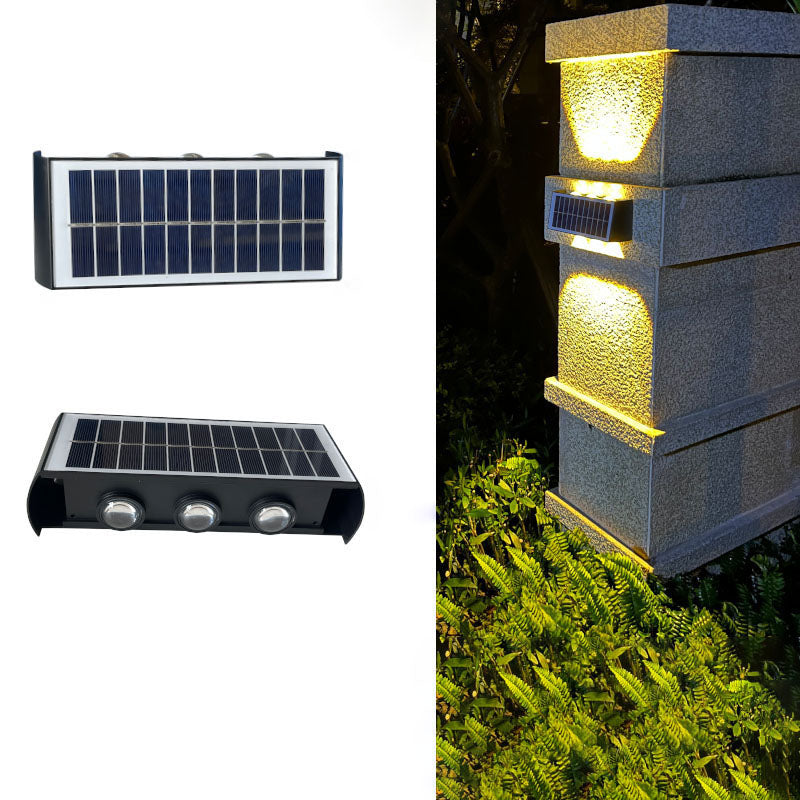 Maliben | Lumiora Modern Solar-Led Wall Lamp For Outdoors | Rectangular Design | Ip56 Waterproof | Different Sizes & Light Intensities
