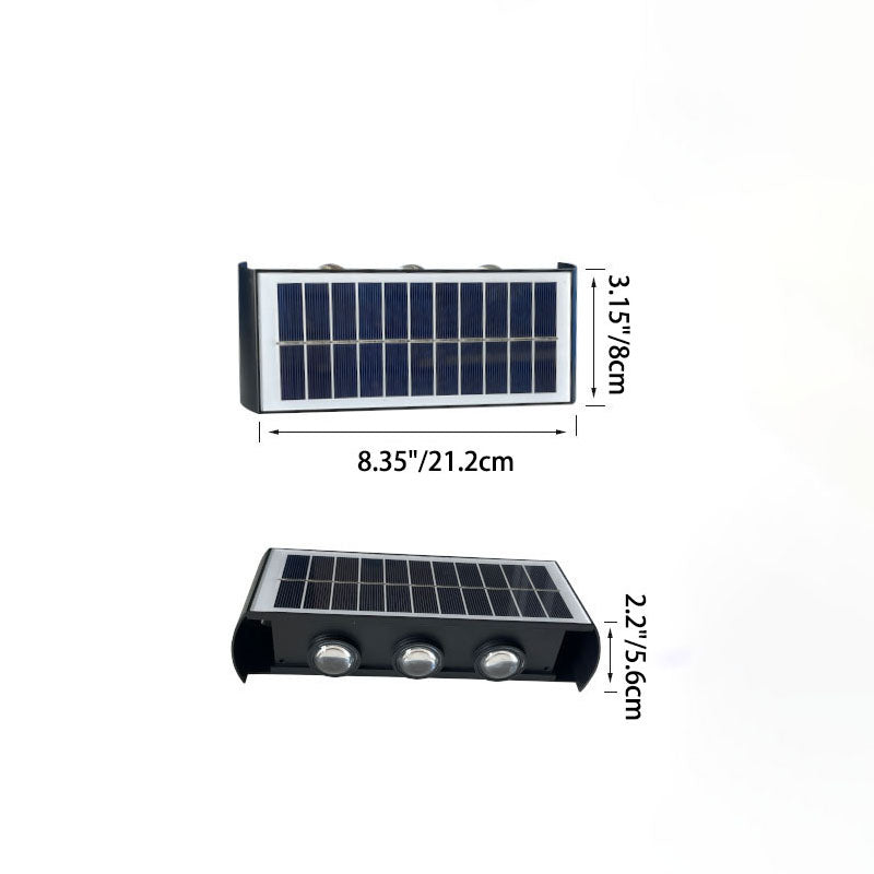 Maliben | Lumiora Modern Solar-Led Wall Lamp For Outdoors | Rectangular Design | Ip56 Waterproof | Different Sizes & Light Intensities