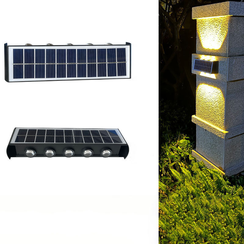 Maliben | Lumiora Modern Solar-Led Wall Lamp For Outdoors | Rectangular Design | Ip56 Waterproof | Different Sizes & Light Intensities