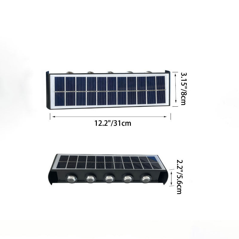 Maliben | Lumiora Modern Solar-Led Wall Lamp For Outdoors | Rectangular Design | Ip56 Waterproof | Different Sizes & Light Intensities