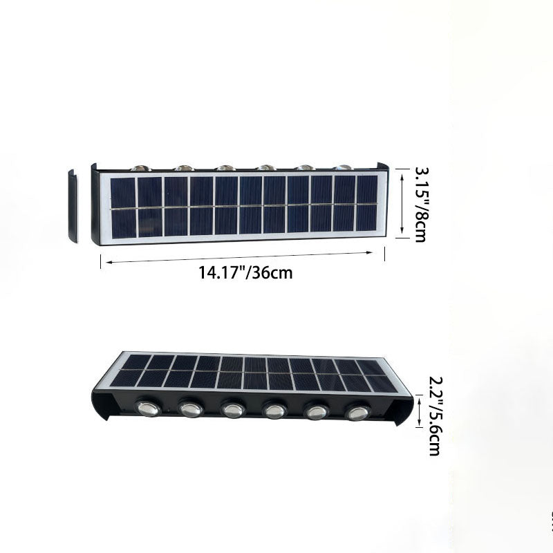 Maliben | Lumiora Modern Solar-Led Wall Lamp For Outdoors | Rectangular Design | Ip56 Waterproof | Different Sizes & Light Intensities