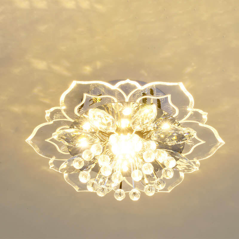 Maliben Glowpetal | Led Crystal Ceiling Light | Flower Shaped, Rgb Color Changing & Energy Efficient