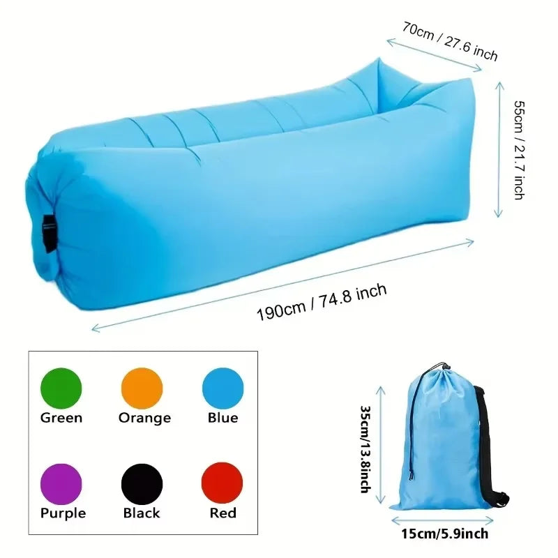 Maliben | Inflatable Lounge Sofa | Without Pump & With Headrest | Airloungego Outdoor Sofa 190×70 Cm – Portable & Waterproof
