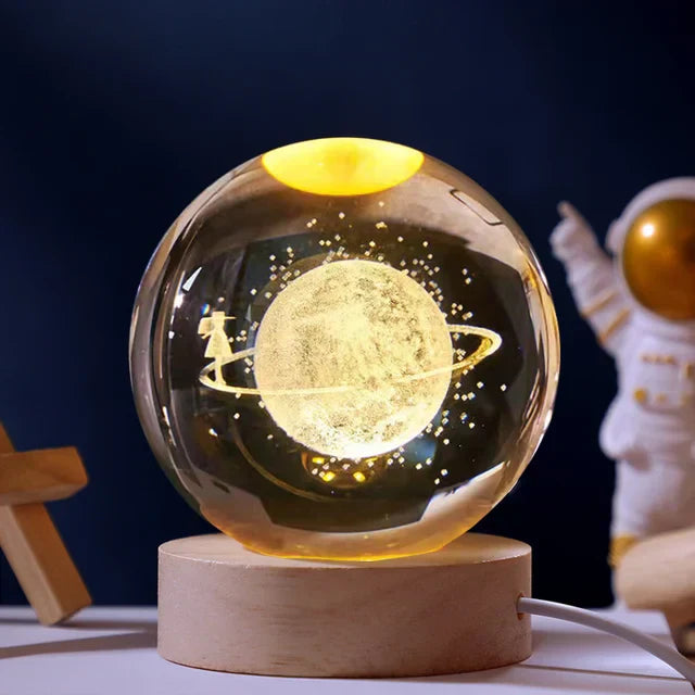 Maliben | Starsphere | Bring The Universe To Your Room - 3d Engraved Crystal Night Lamp
