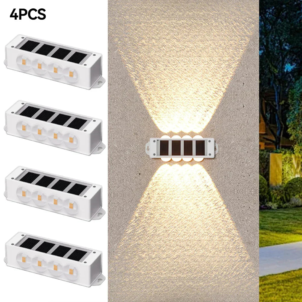 Maliben | Solar Wall Lights Solavine | Warm White Light | Ip44 Weatherproof | For Fence, Terrace & Garden | 8 Hours Light Duration