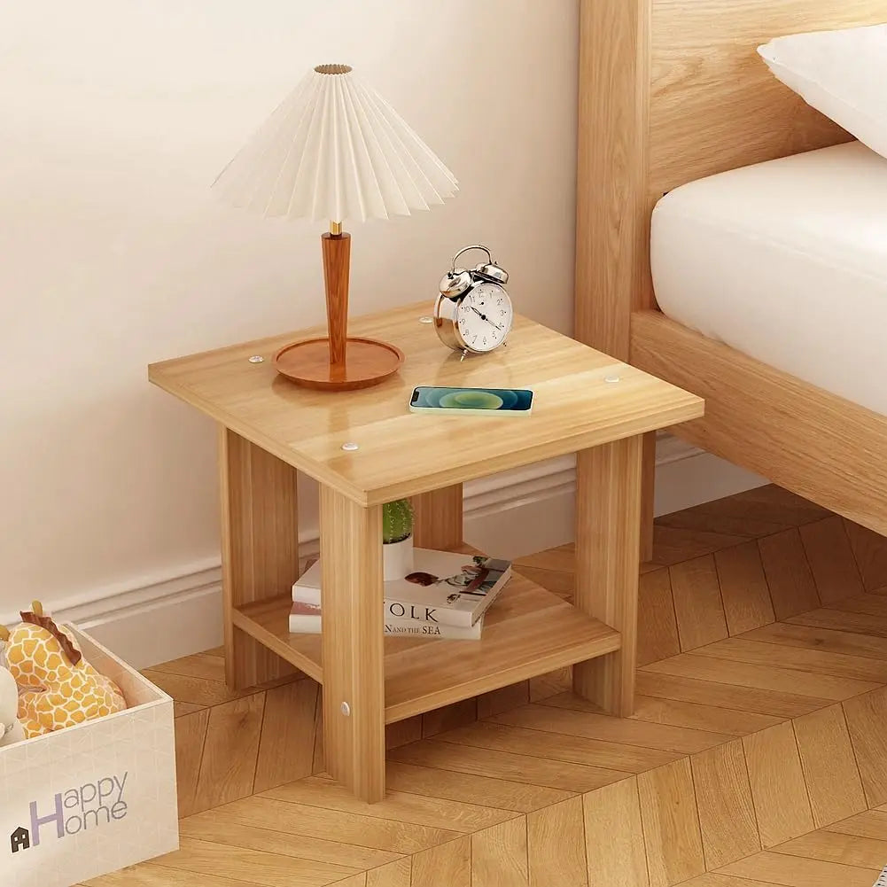 Maliben | Solid Wooden Nightstand With Two Layers In Modern Design