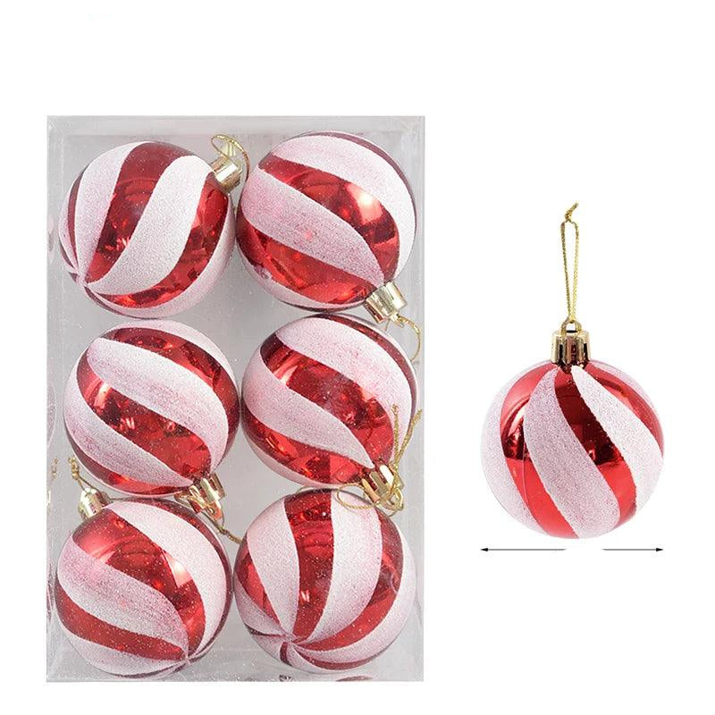 Maliben | Glass Christmas Ornaments Pattern Set Of 6 Balls For The Tree