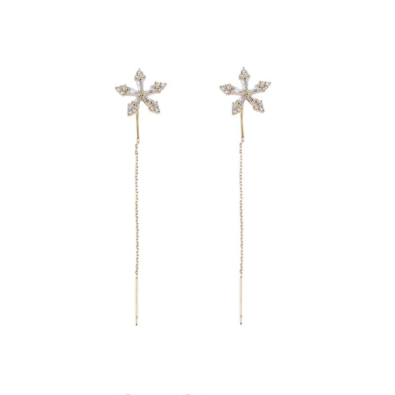 Maliben | Elegant Flower Long Chain Earrings