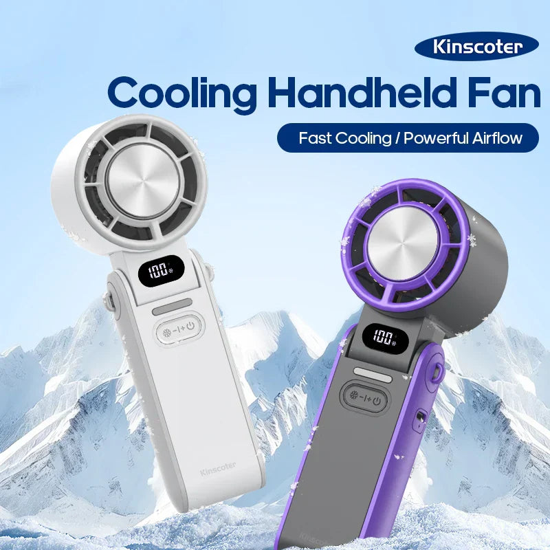 Maliben | Coolitygo Handheld Fan With Ice-Cool Technology | 100 Speed Levels | 3600mah Battery | Foldable & Ultraleight