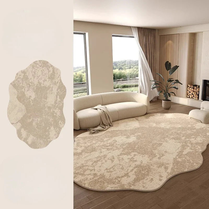 Maliben | Irregular Plush Rug Light Luxury Washable For Bedroom And Living Room