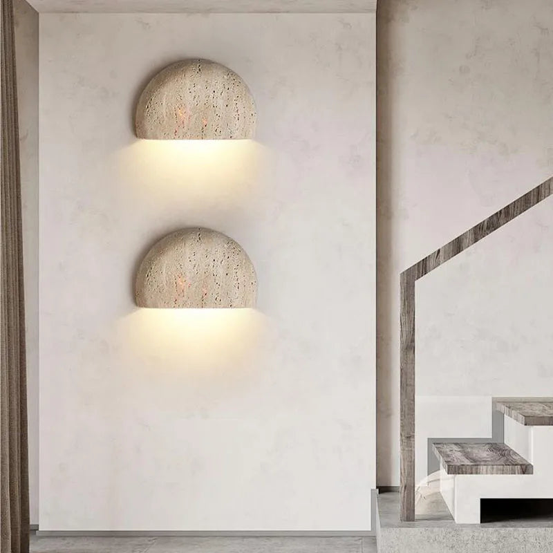 Maliben | Wabi-Sabi Stone Retro Wall Lamp Living Room Hallway Bedroom