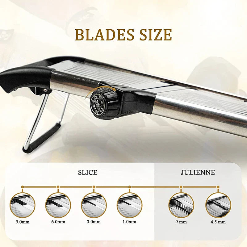 Maliben | Vegetable Cutter Schnittprofi | Adjustable Mandoline | Stainless Steel Blades | For Potatoes, Tomatoes & More