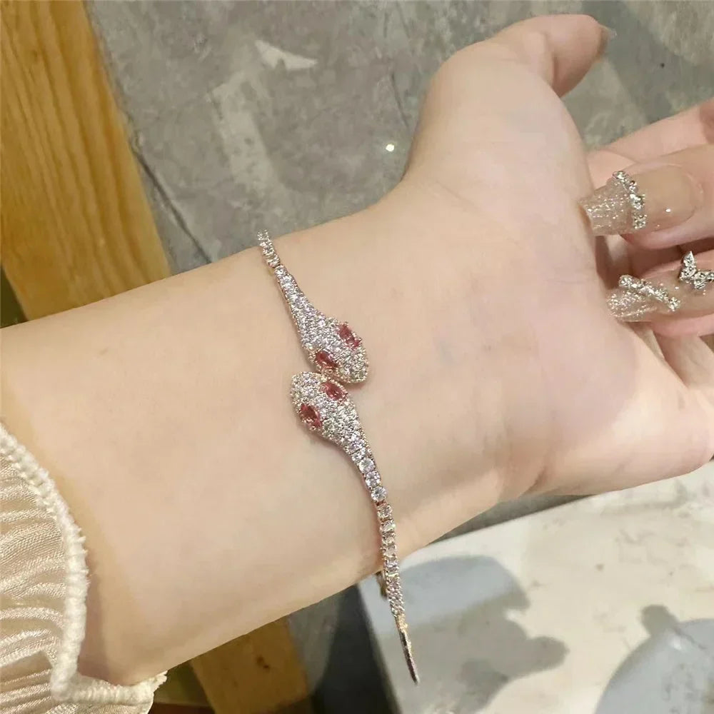 Maliben | Zircon Stone Adjustable Snake Bracelet