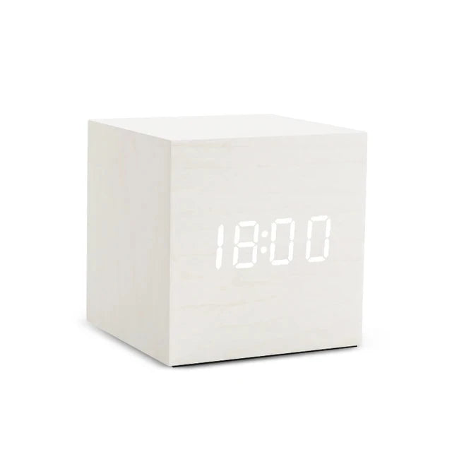 Maliben | Wooden Led Alarm Clock With Temperature Display, Digital Time Indication And Minimalist Design – Perfect For Bedroom And Office