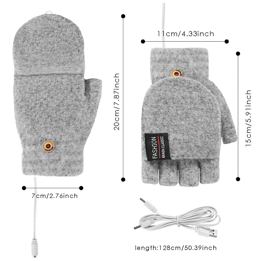 Maliben | Thermoloom Usb Heating Gloves | 3 Heat Levels | Soft Knit Material | Unisex One Size