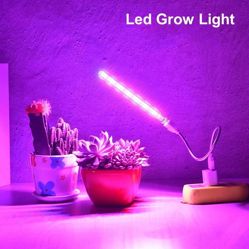 Maliben | Led Plant Light Grownova Flexlight | Usb Plant Light 5v | Full Spectrum With Flexible Arm | For Indoor Greenhouse & Hydroponics
