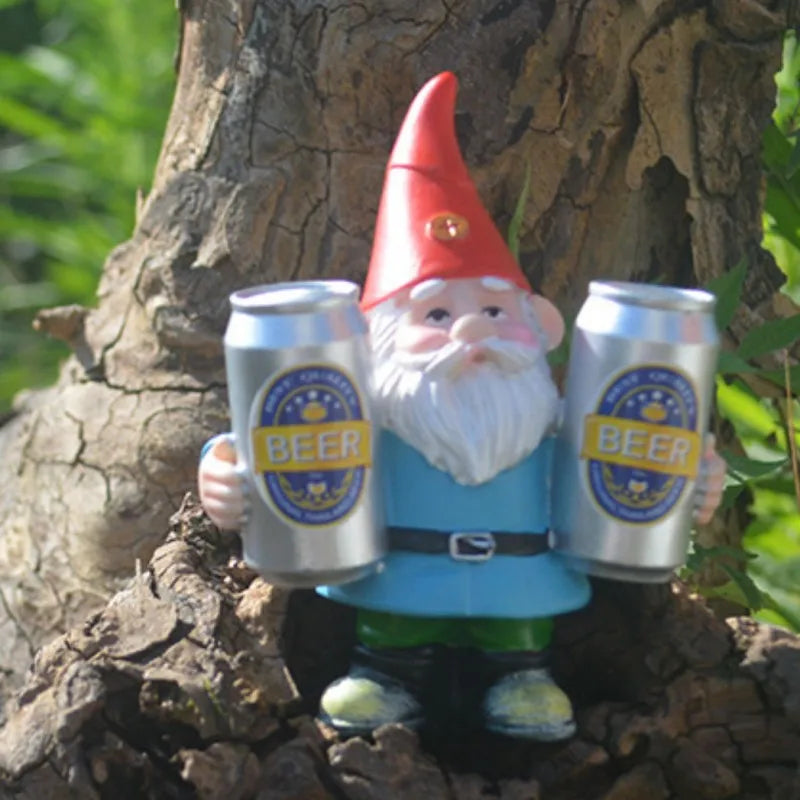 Maliben | Drunken Gnome With Beer Funny Figurine For Garden And Home Decoration