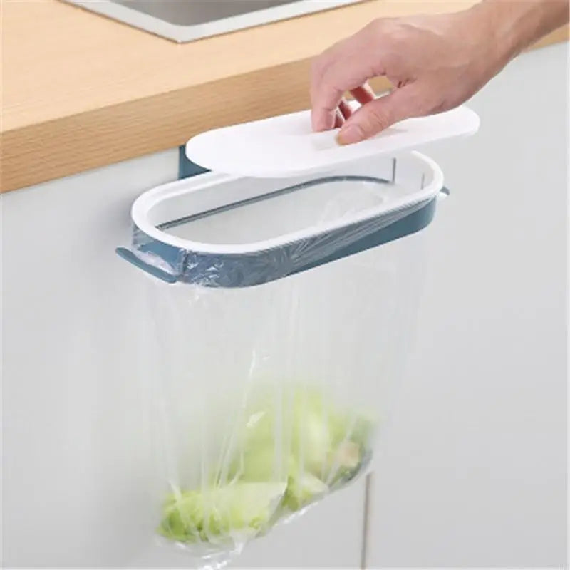 Maliben | Trash Bag Holder Cleanuvo Clipbin | With Lid & Ring Holder | For Hanging On Cabinet Doors | Reusable & Washable