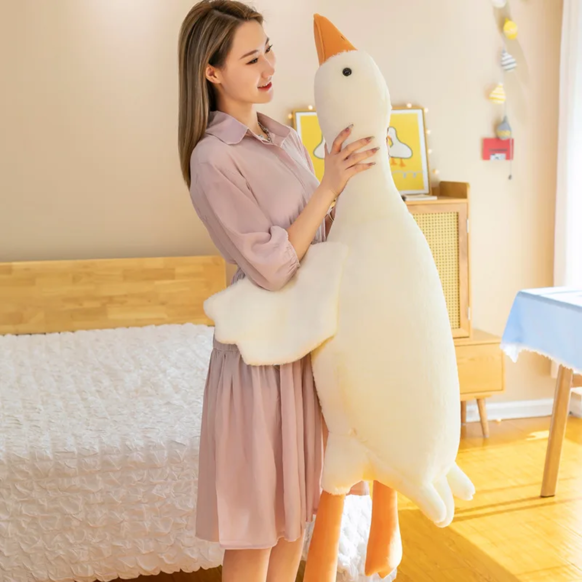 Maliben | White Goose Cushion | Soft And Cozy - Plush Toy