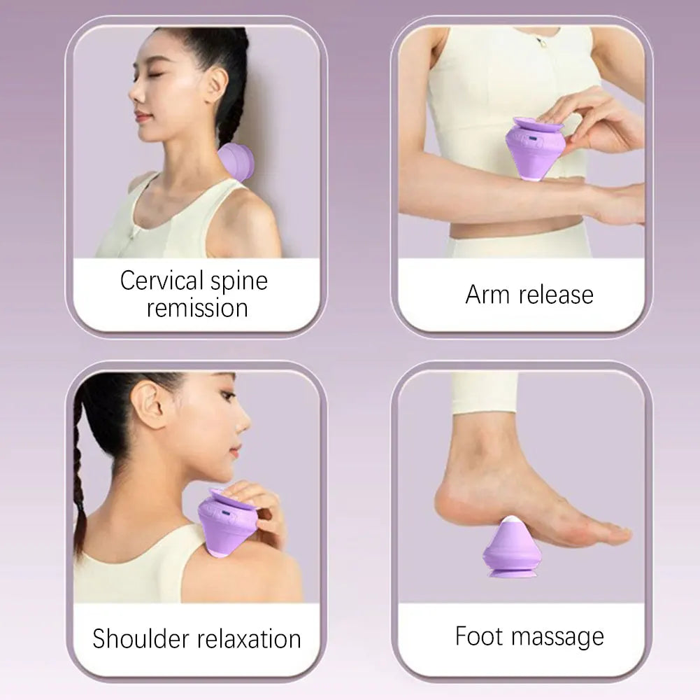 Maliben | Vibrations Massage Ball Flexivibe | Usb Rechargeable | Heat & Vibration Therapy | Silicone | Portable & Self-Adhesive