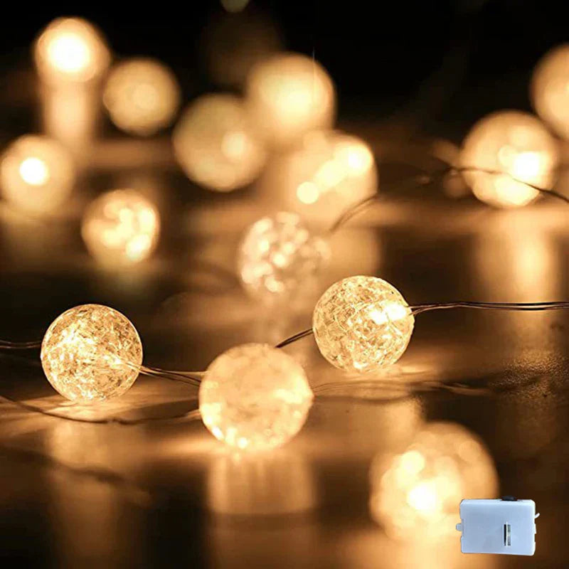 Maliben | Lumiaglow Led String Lights | Warm White | 3 Modes | Battery Operated