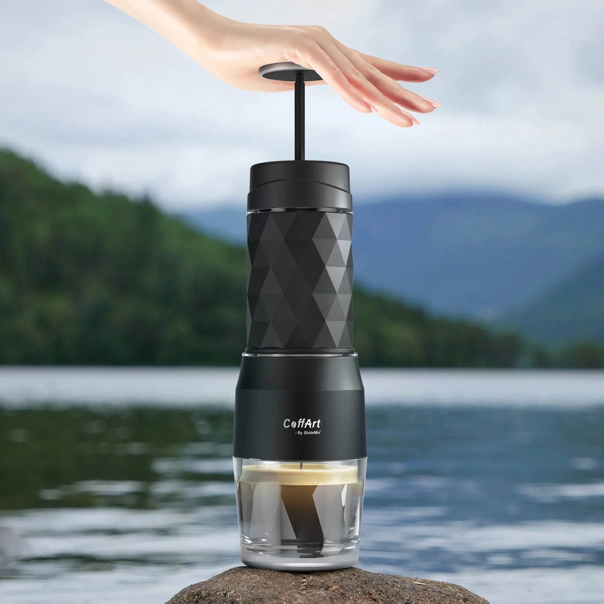 Maliben | Portable Coffee Machine Espresso Machine Hand Press Capsule Ground Coffee Brewer Portable for Travel and Picnic, BioloMix