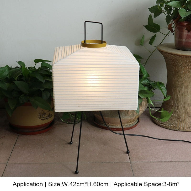 Maliben Japanese Creative Paper Floor Lamp with Tripod