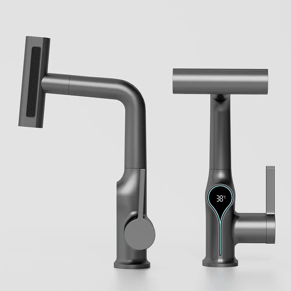 Maliben | Faucet With Waterfall Jet Temperature Display And Adjustable Sprayer