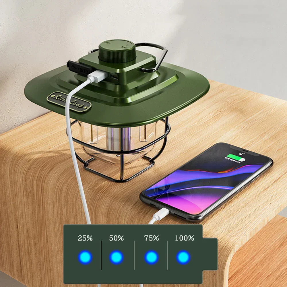 Maliben | Retro Rechargeable Led Camping Lantern - Nostalgiaglow