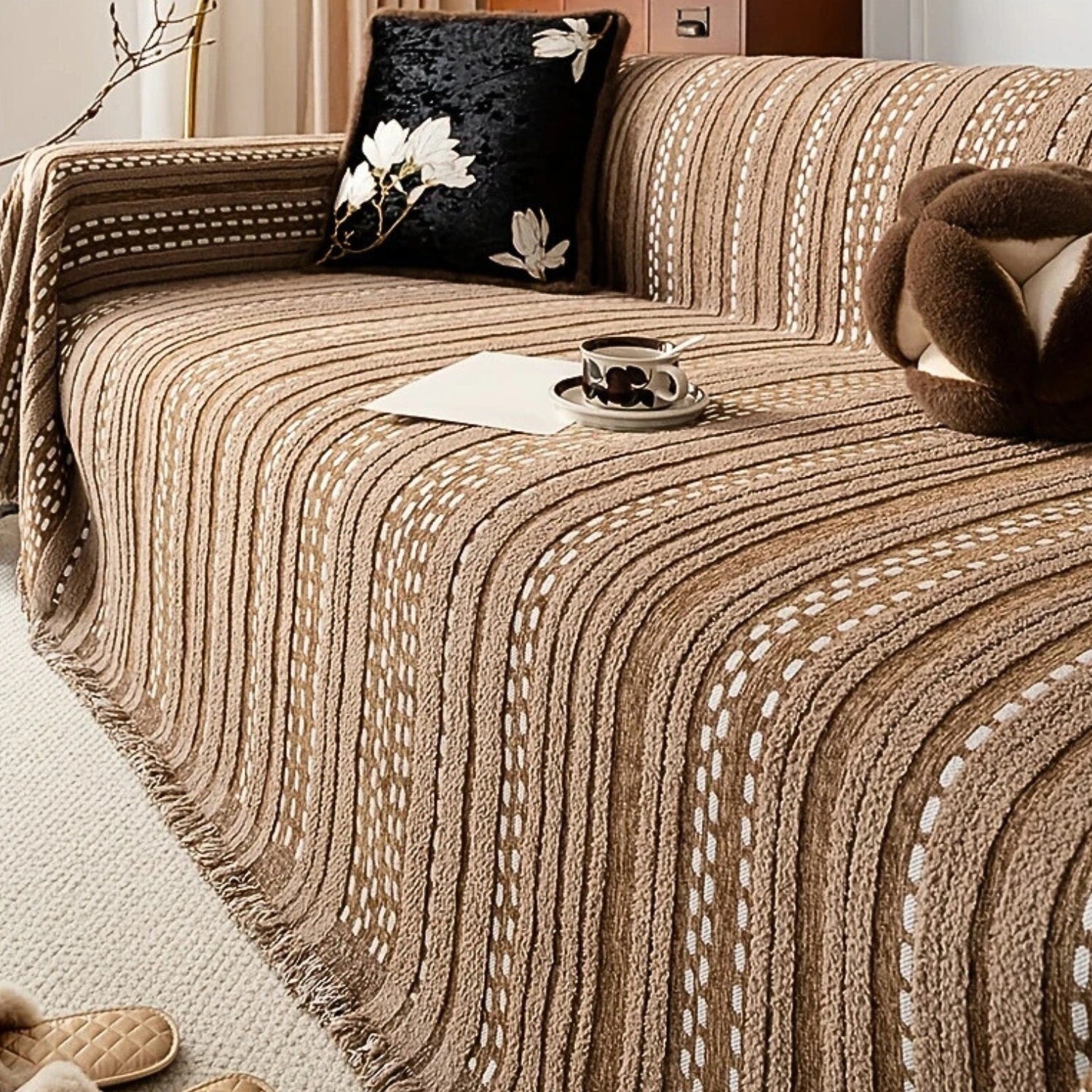 Maliben | Sahara Style Plush Boho Sofa Cover Blanket