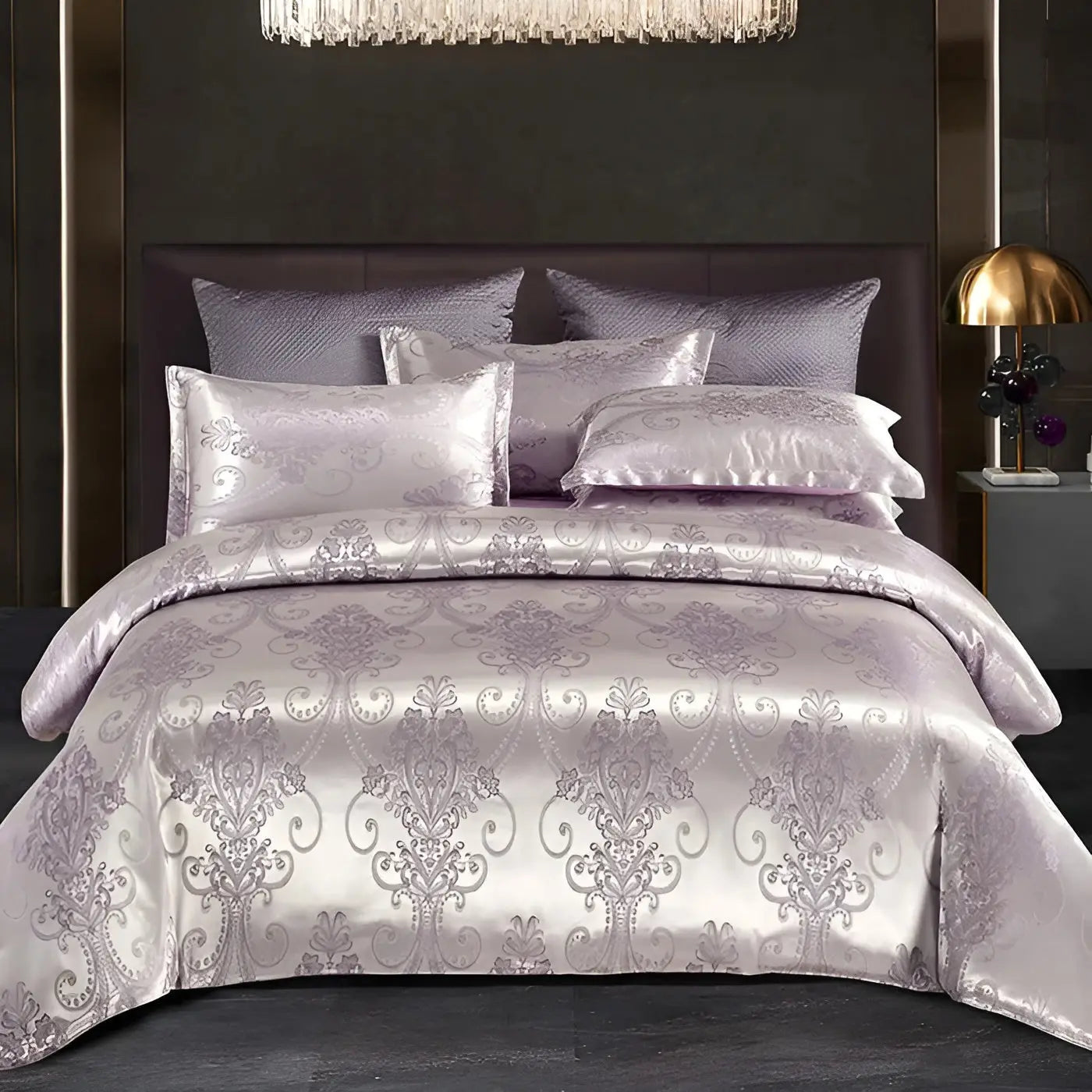 Maliben | Chic Satin Jacquard Duvet Cover For Luxury Bedroom
