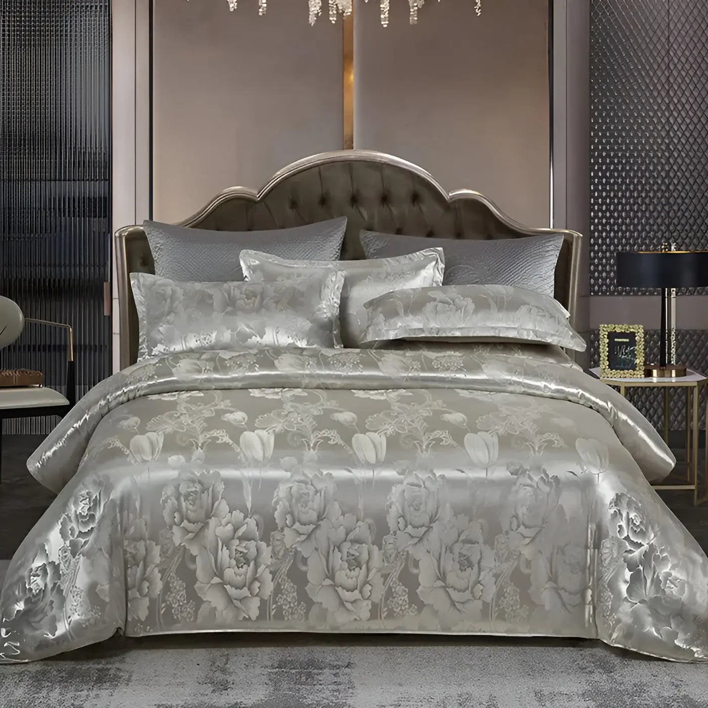 Maliben | Chic Satin Jacquard Duvet Cover For Luxury Bedroom