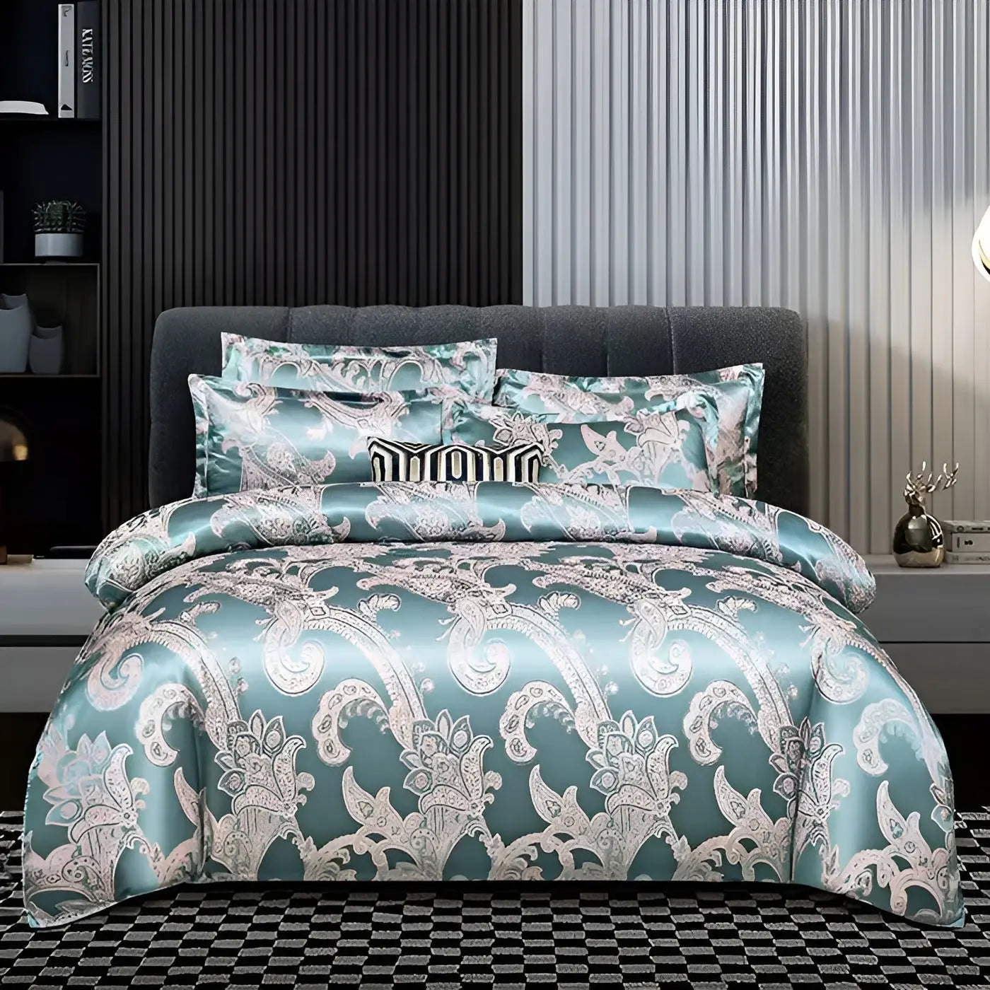 Maliben | Chic Satin Jacquard Duvet Cover For Luxury Bedroom