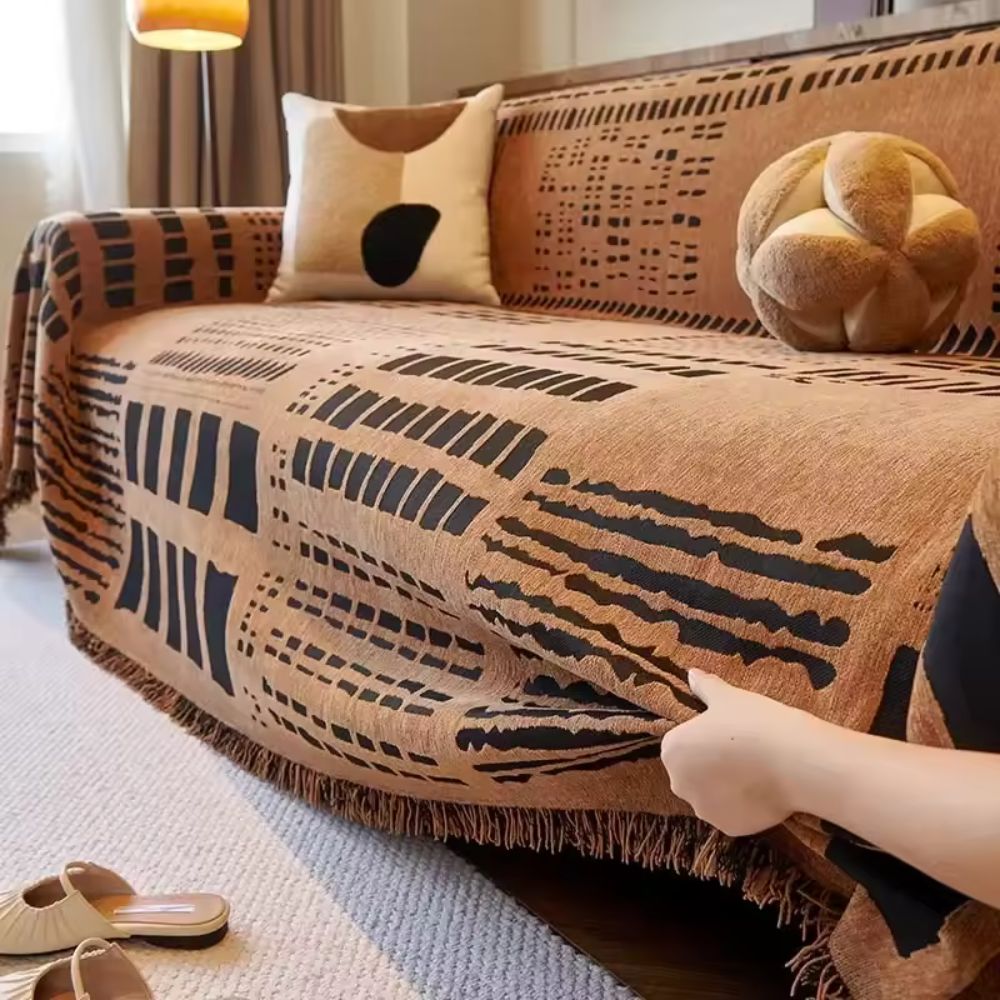 Maliben | Savanna Geo Chenille Sofa Cover