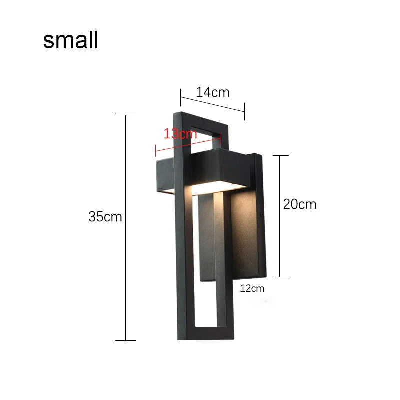 Maliben | Led Outdoor Wall Light | Waterproof & Vintage Design | 10w | Black Aluminium