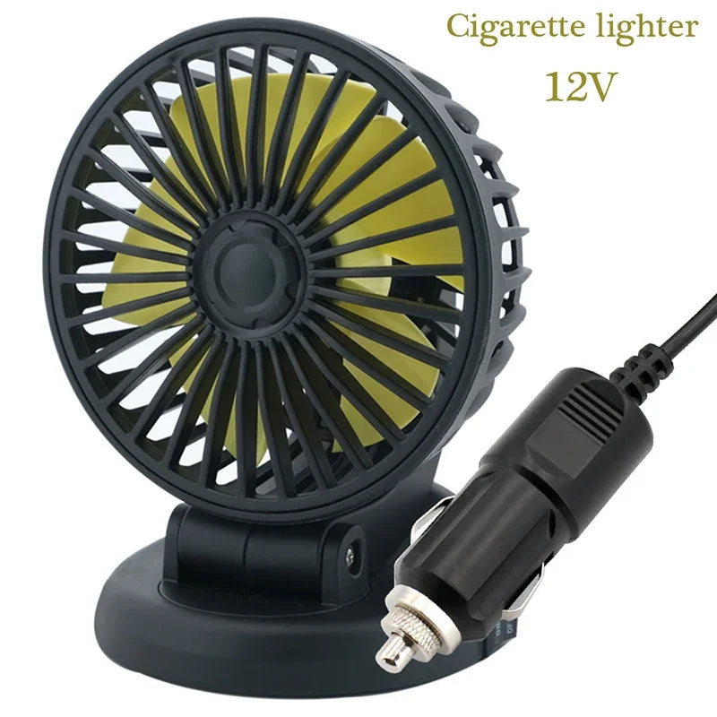 Maliben | VentOro Auto Fan 12v/24v/5v | Usb or Cigarette Lighter | Rotatable & Compact | For Car, Truck, Suv, Motorhome & Office
