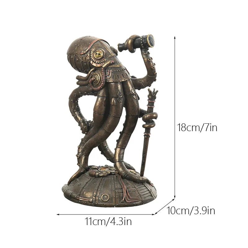 Maliben | Steampunk Octopus Mechanical Traveler Figurines Home Decors
