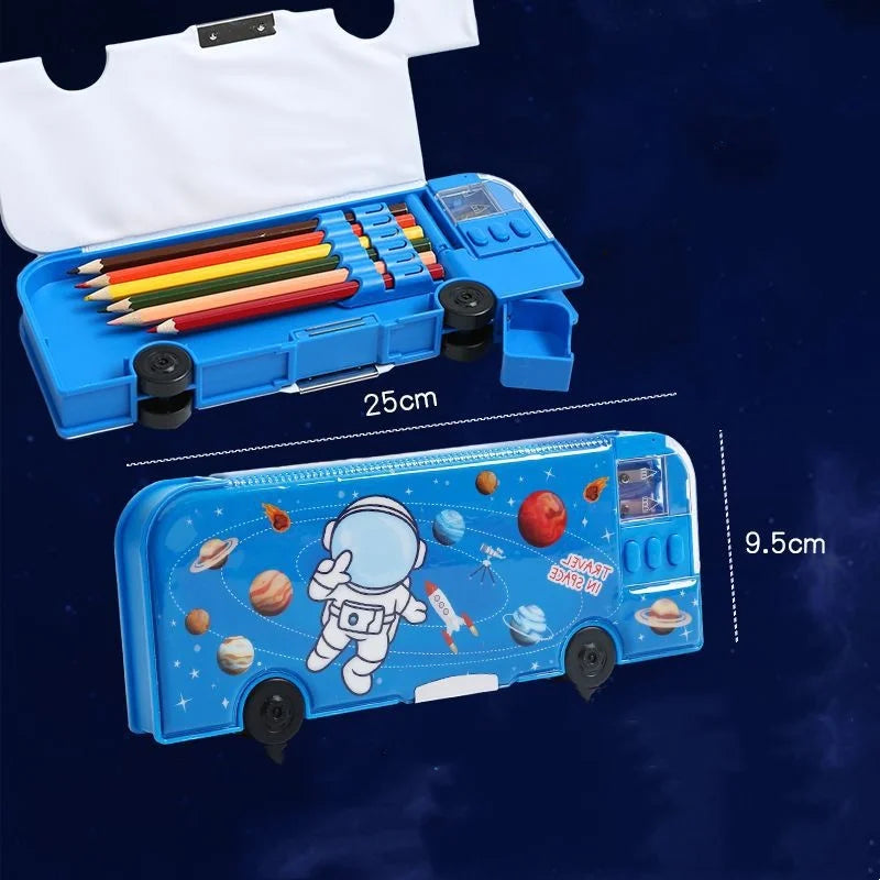 Maliben | Cartoon Bus Multifunctional Kids Stationery Pencil Box