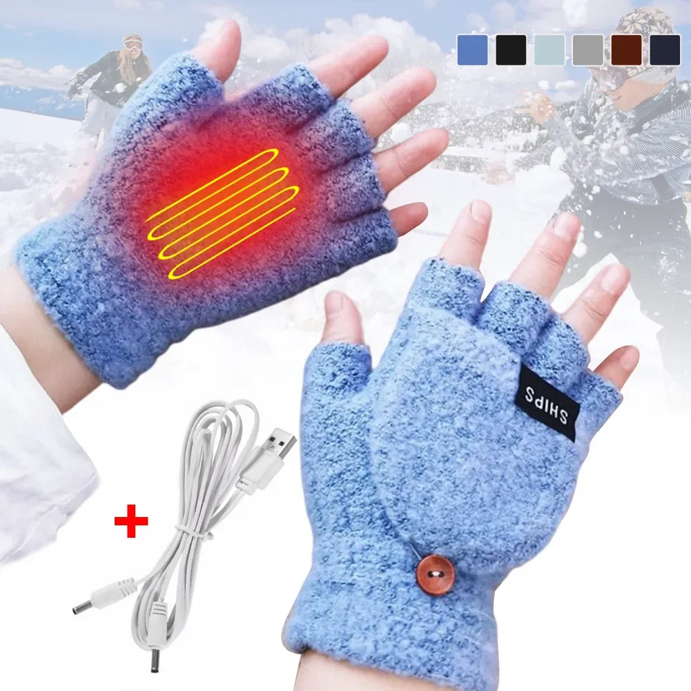 Maliben | Thermoloom Usb Heating Gloves | 3 Heat Levels | Soft Knit Material | Unisex One Size