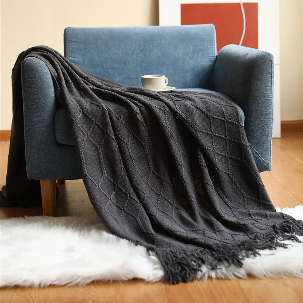 Maliben Nordic Style Dick Knitted Blanket