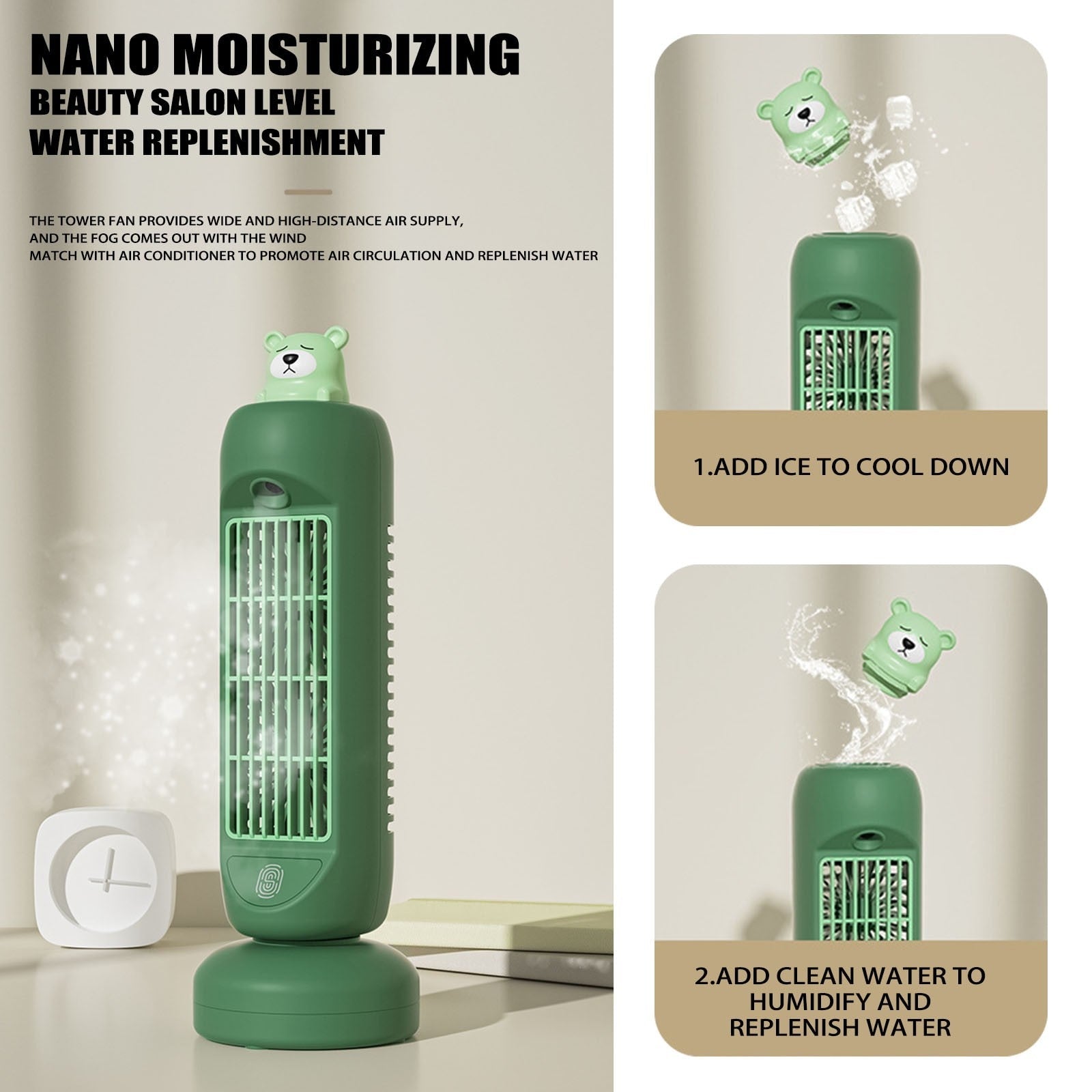 Maliben | Mini Bear Air Cooler Humidifier Fan
