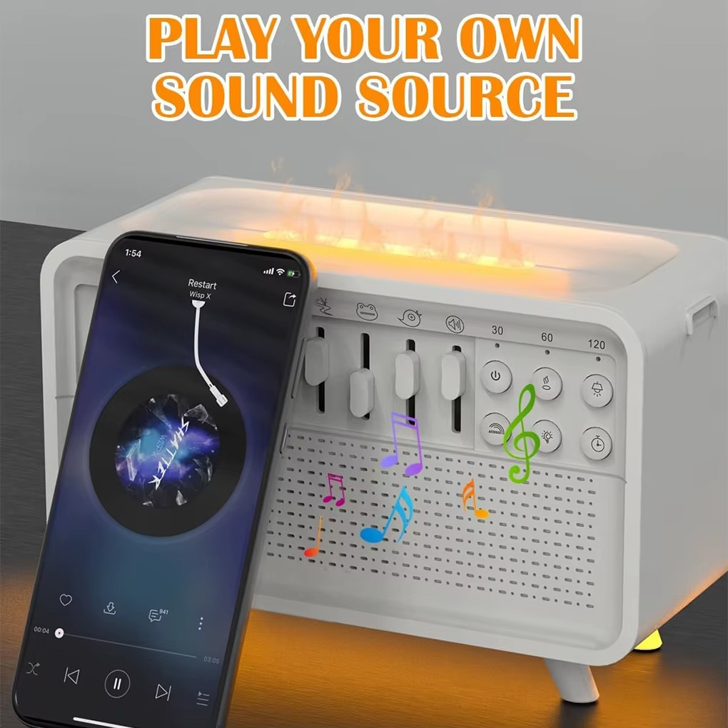 Maliben | 3-In-1 Bluetooth Speaker With White Noise, Night Light, And Humidifier