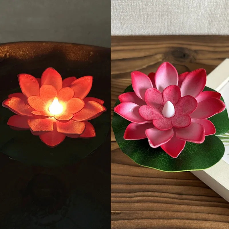 Maliben | Floating Lotus Lamp Lumilya | Led Water Sensor | Warm White Light | For Pond, Garden & Parties